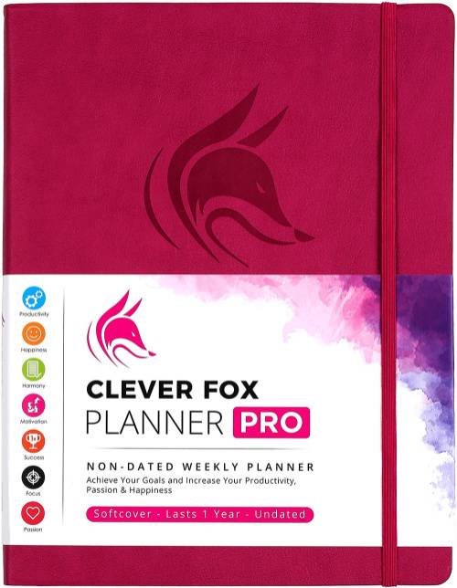 maroon colored clever fox pro planner