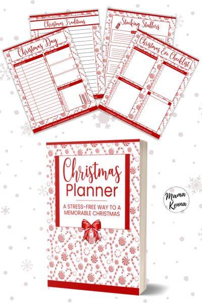 printable christmas planner cover and pages