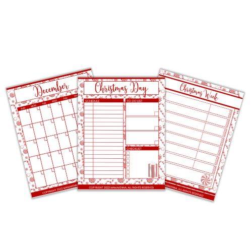 christmas day, week, and decmeber planning pages
