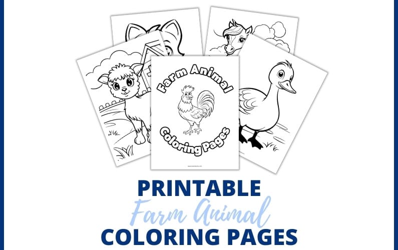 black and white coloring pages of farm animals
